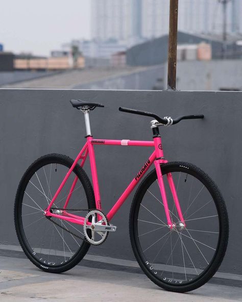 Fixie Bike Ideas, Bicycle Aesthetic, Bici Retro, Bike Swag, Pink Bicycle, Urban Bicycle, Bike Aesthetic, Fixed Bike, Fixed Gear Bicycle