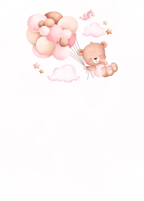 Customize Teddy Bear And Balloon Free Baby Shower Invitations, Teddy Bear Baby Shower Invitations, Idee Babyshower, Baby Birthday Invitations, Baby Print Art, Online Invitation, Baby Art Projects, Bear Invitations, Happy Birthday Wallpaper