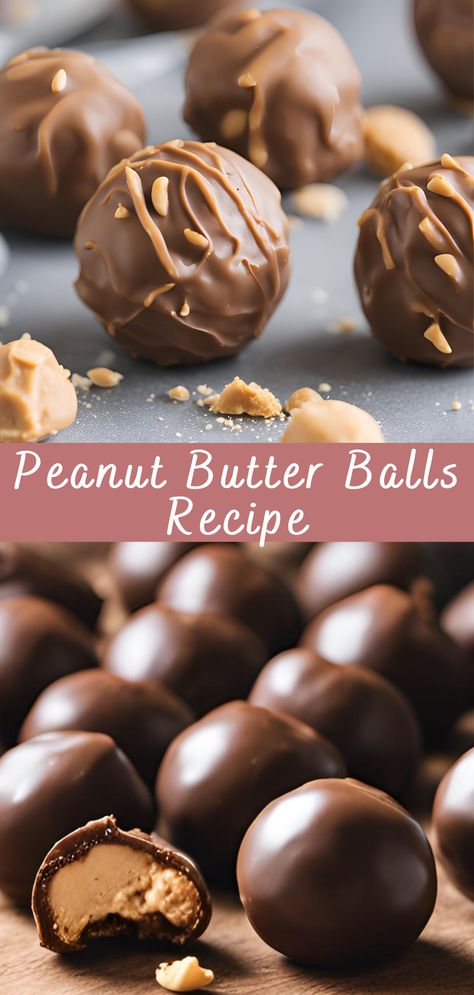 Peanut Butter Balls Recipe | Cheff Recipes Peanut Butter Oats Balls, Small Batch Peanut Butter Balls, Pb Balls No Bake, Maple Balls Recipe, No Bake Peanut Butter Balls Easy, How To Make Peanut Butter Balls, Peanut Butter Whiskey Balls, Recipe Peanut Butter Balls, Peanut Butter Cheesecake Balls