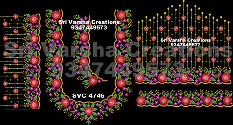 Latest Computer Embroidery Designs, Embroidery Layout, Embroidery Designs Free Download, Work Computer, Fake Family, Machine Embroidery Designs Projects, Lace Blouse Design, Latest Embroidery Designs, Aari Design