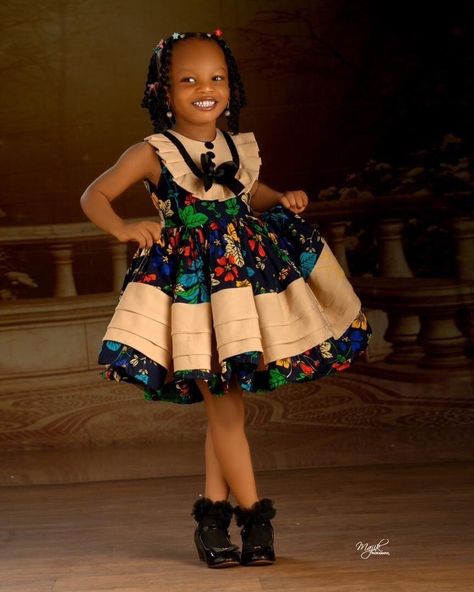 Baby Ankara Dress, Ankara Gown For Kids Girl, Kids African Outfits Girls Ankara, Children's Ankara Dress Styles, Children Gowns Dresses Nigeria, Kids African Wear, Ankara Gown For Kids, Latest Children Ankara Gown, Children Gown Styles