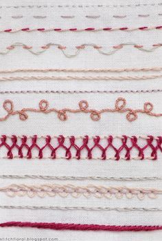 Line stitches and their variations: sampler Stem Stitch, Split Stitch, Free Library, Running Stitch, Back Stitch, Embroidery And Stitching, The Line, Cross Stitch, Split