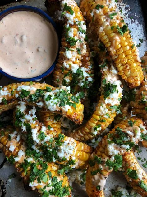 Cheesecake Factory Street Corn Recipe, Corn Rib Recipes, Cheesecake Factory Corn Ribs, Corn Rib Recipe, Grilled Corn Ribs Recipe, Grilled Corn Ribs, Corn Ribs Grill, Ribbed Corn, Ribs Side Dishes Ideas