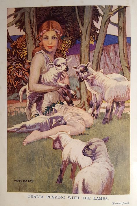 Thalia playing with the Lambs Heidi Johanna Spyri, Jessie Willcox Smith, Johanna Spyri, Roses Drawing, Baby Themes, Vintage Boys, Contemporary Frames, Classic Books, Large Picture