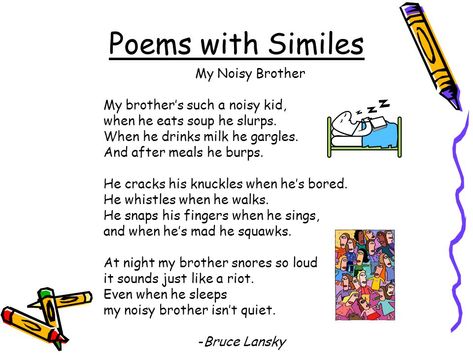 Metaphor Poetry, Simile Examples, Metaphor Poems, Simile Poems, Races Writing Strategy, English Poems For Kids, Teaching Figurative Language, Race Writing, Simple Poems