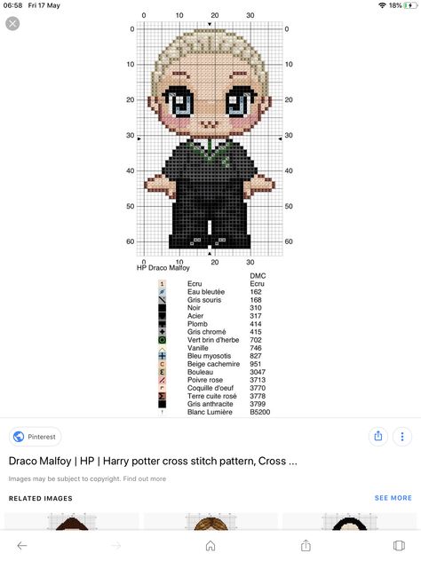 Dobby Cross Stitch, Dobby Harry, Dobby Harry Potter, Tema Disney, Lucius Malfoy, Perler Crafts, Cross Stitching, Plastic Canvas Patterns, Canvas Patterns