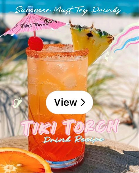 Lemon8 · Tiki Torch Cocktail Recipe · @🎀Kris10🎀 Tiki Torches, Open App, Cocktail Recipe, Cocktail Recipes, Drinks