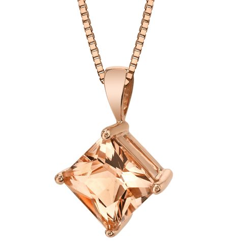 Peora.com - 14K Rose Gold Princess Cut 2.00 Carats Morganite Pendant P9820, $199.99 (http://www.peora.com/14k-rose-gold-princess-cut-2-00-carats-morganite-pendant-p9820) Rose Gold Princess, Morganite Necklace, Jewelry Questions, Black Opal Pendant, Morganite Pendant, Blue Sapphire Pendant, Sapphire Necklace Pendants, Princess Cut Gold, Rose Gold Morganite