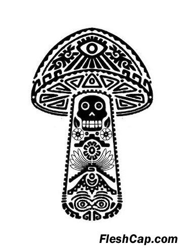 Magic Mushroom Tattoo, Exterior Murals, Mushroom Tattoo, Art Mushroom, L Tattoo, Mushroom Tattoos, Sacred Geometry Tattoo, Geometry Tattoo, Aztec Tattoo