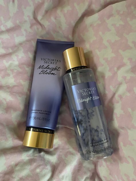 #victoriasecret #bodymist #lotion Midnight Bloom Victoria Secret Aesthetic, Vs Midnight Bloom, Midnight Bloom Victoria Secret, Vs Body Mist, Midnight Perfume, Vs Perfume, Victoria Secret Perfume Body Spray, Profumo Victoria Secret, Victoria Secret Body Spray