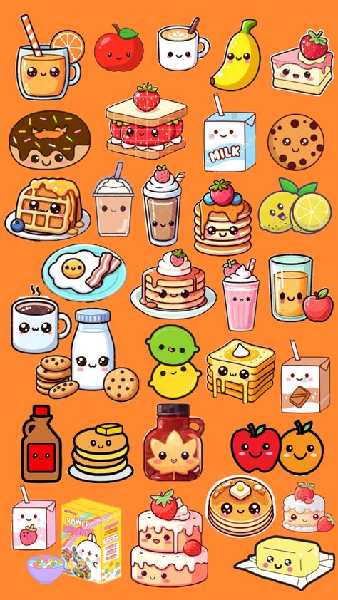 #kawaii #breakfast #fruit Kawaii Breakfast, Breakfast Clipart, Healthy Junk Food, Cute Cartoon Food, Breakfast Fruit, Disney Frozen Elsa Art, Kawaii Clipart, Preppy Inspiration, Cute Easy Doodles