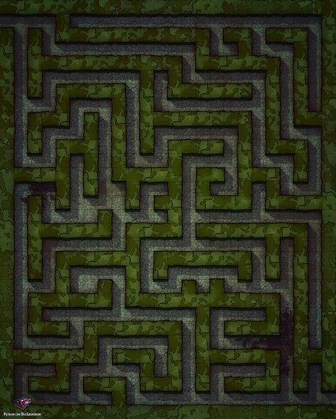 Maze Dnd Map, Labyrinth Battlemap, Dnd Labyrinth Map, Courtyard Castle, Labyrinth Ideas, Maze Labyrinth, Hedge Maze, Fantasy Dungeon, Capas Minecraft