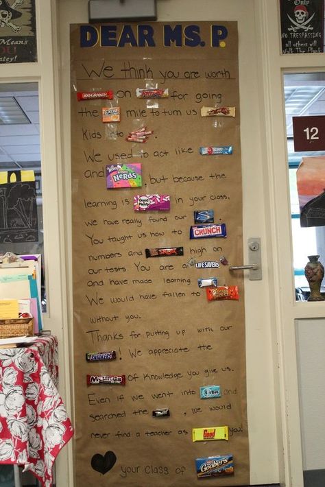 door decorating ideas for teacher appreciation week | Four Marrs and One Venus: Teacher Appreciation: 20 Ideas for ... Decorating Classroom Doors, Teacher Gifts Appreciation, Teacher Appreciation Door Decorations, Decorating Classroom, Teacher Appreciation Doors, Teacher Retirement Gifts, Classroom Doors, Teacher Doors, Appreciation Ideas