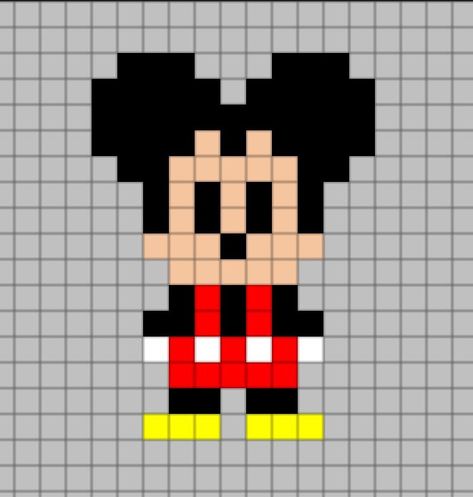 Pixel Cartoon Characters, Pixel Art Without Black, Easy Pixel Art Disney, Tiny Pixel Art, Pixel Art Mini, Pixel Art Animals, Modele Pixel Art, Graph Paper Drawings, Tiny Cross Stitch