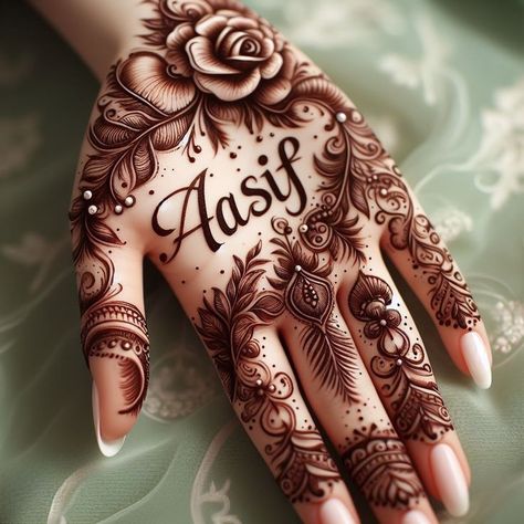 Anniversary Mehndi Design, Anniversary Mehndi, Hijab Fashion Casual Muslim Outfit Ideas, Mendi Design, Front Mehndi, Mehendi Photography, Front Mehndi Design, Floral Henna Designs, Mehndi Designs Bridal Hands