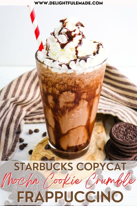 Starbucks Iced Cafe Mocha Recipe, Starbucks Recipes Mocha Cookie Crumble, Starbucks Mocha Cookie Crumble Frappuccino Recipe, Mocha Cookie Crumble Starbucks, Starbucks Cookie Crumble Frappuccino, Starbucks Mocha Cookie Crumble Recipe, Cookie Crumble Starbucks, Easy Frappuccino Recipe, Mocha Cookie Crumble Frappuccino Recipe