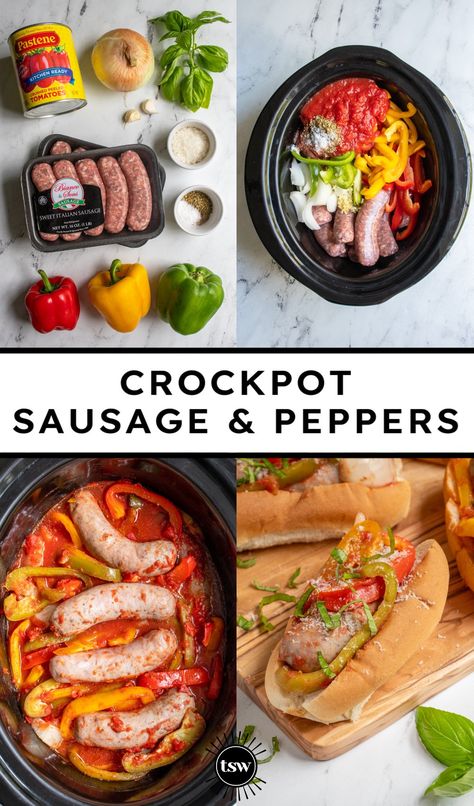 Italian Sausage Peppers And Onions Crockpot, Hot Sausage In Crockpot, Sausage And Peppers Crockpot Slow Cooker, Frozen Peppers And Onions Recipes, Peppers And Onions Crockpot, Italian Sausage And Peppers Crockpot, Sausage Pepper And Onions Crockpot, Sausage Peppers And Onions Crockpot, Crockpot Sausage And Peppers