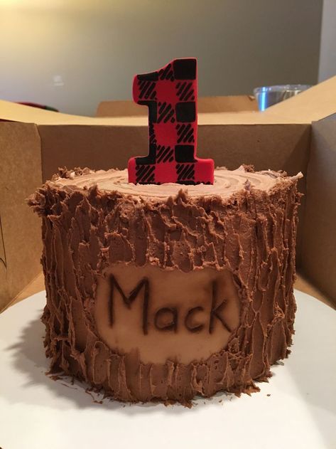 Tree Smash Cake, Lumberjack Smash Cake, Cake Tree, Lumberjack Cake, Dip Hem Top, Lumberjack Birthday Party, Lumberjack Birthday, Lumberjack Party, Wild One Birthday Party