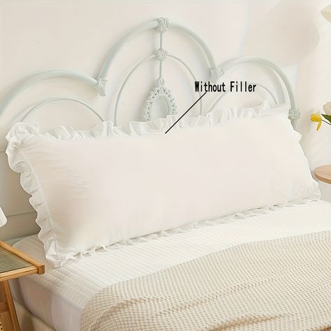 Faster shipping. Better service Linen Comforter, Body Pillow Cover, Ruffle Pillow, Estilo Shabby Chic, Big Pillows, Long Pillow, Body Pillow Covers, Bed In A Bag, Shabby Chic Style