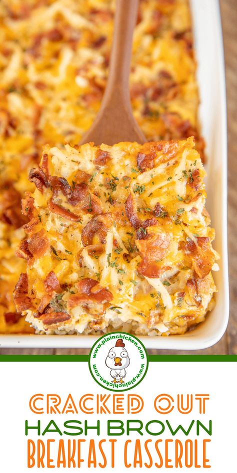 Hash Brown Breakfast Casserole, Hashbrown Breakfast, Hash Brown Breakfast, Cracked Out, Breakfast Casserole Bacon, Best Breakfast Casserole, Breakfast Hashbrowns, Hashbrown Breakfast Casserole, Favorite Casseroles