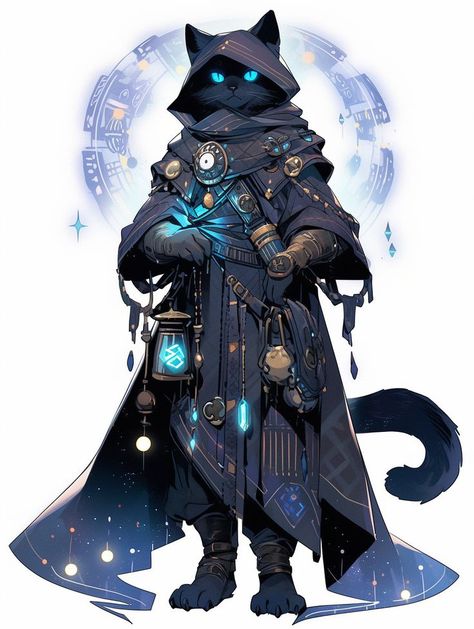 Tabaxi Necromancer, Tabaxi Female Sorcerer, Catfolk Character Design, Kitsune Dnd Character, Horizon Walker Ranger, Dnd Catfolk, Tabaxi Wizard, Horizon Walker, Tabaxi Dnd