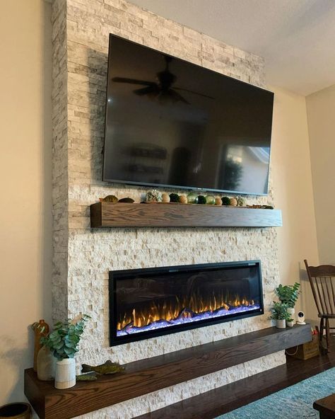 Electric Fireplace Ideas With Tv, Fireplace Ideas With Tv, Diy Foyer, Electric Fireplace Ideas, Diy Electric Fireplace, Fireplace Renovation, Fireplace Walls, Luxury Tv Wall, Electric Fireplace Living Room