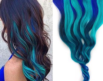 Mermaid hair extensions | Etsy Mermaid Hair Extensions, Tie Dye Tips, Hair Training, Aquarius Moon, Vivid Hair, Dyed Tips, Hair Dye Tips, Color Extensions, Dip Dye Hair