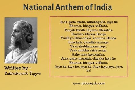 National Symbols Of India, Jana Gana Mana, National Anthem Of India, National Song, Vande Mataram, National Songs, About India, Rabindranath Tagore, National Animal