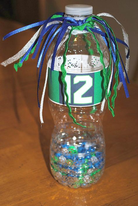 Cheer Camp Crafts For Kids, Team Craft Ideas, Pep Rally Noise Makers Diy, Sports Noise Makers Diy, Diy Noise Makers, Homemade Noise Makers For Sports, Cheer Competition Noise Makers, Water Bottle Noise Makers, Water Bottle Noise Makers Cheer