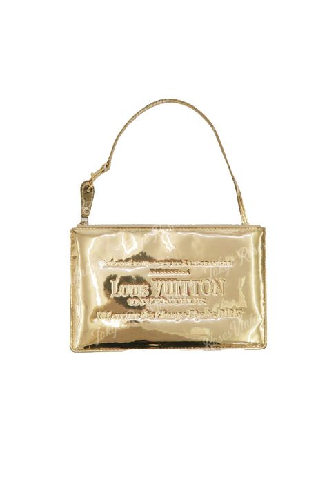 Louis Vuitton Bag Limited Edition, Gold Bag Aesthetic, Louis Vuitton Aesthetic Vintage, Louis Vuitton Vintage Bag, Gold Louis Vuitton, Vintage Louis Vuitton Handbags, Expensive Purses, Louis Vuitton Clutch Bag, Mirror Vinyl