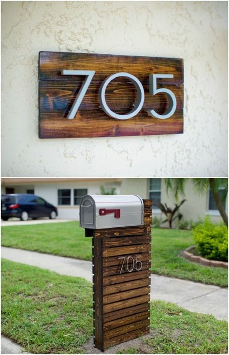 15 Amazingly Easy DIY Mailboxes That Will Improve Your Curb Appeal #diy #mailbox #home #projects Mailbox Makeover, Mailbox Landscaping, Easy Home Improvement Projects, Diy Mailbox, Diy Curb Appeal, Mailbox Ideas, Modern Mailbox, Mailbox Design, Easy Home Improvement