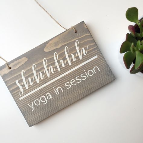 AllyBeth Design Co by AllyBethDesignCo on Etsy In Session Sign, Namaste Sign, Open & Closed Signs, Closed Sign, Yoga Studio Design, Meditation Room Decor, Storefront Signs, Open Sign, Yoga Studio Decor