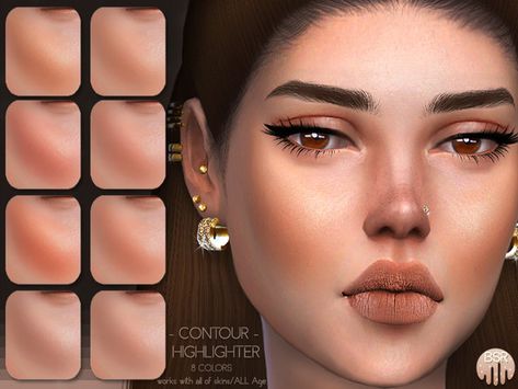 busra-tr's Contour +Highlighter BH09 Sims4 Contour, Sims4 Cc Makeup Contour, Sims 4 Cc Makeup Concealer, Sims 4 Cc Contacts, Sims Makeup, Cc Skin, Sims 4 Tsr, Makeup Cc, Hair Male