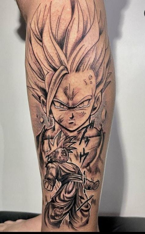 Dragon Ball Z Tattoos For Men, Dragon Ball Tattoos For Men, Gohan Tattoo Ideas, Dbz Tattoo Ideas, Tatuaje Dragon Ball, Goku Tattoos, Goku Tattoo Ideas, Goku Tattoo Design, Dragon Ball Tattoo Ideas