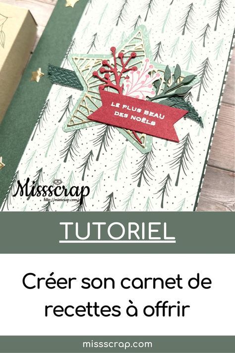 Un joli carnet de recettes à réaliser soi-même et à offrir pour toute occasion, que ce soit pour un anniversaire, pour les fêtes de fin d'année ou même pour Noël ! La personne qui le recevra pourra noter au même endroit toutes ses petites recettes préférées, c'est très appréciable ! Missscrap Page Bullet Journal, Scrap Album, Mini Scrapbook Albums, Album Photo, Scrapbook Albums, Mini Album, Mini Albums, Photo Album, Stampin Up