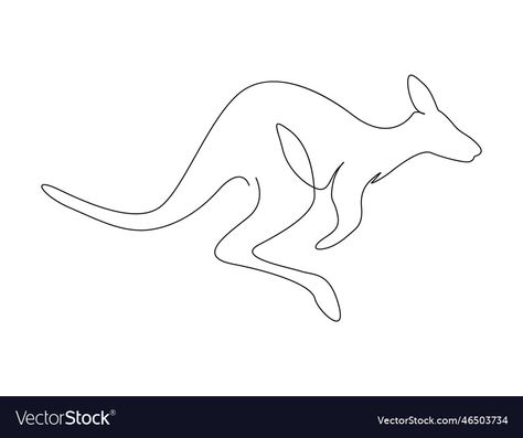 Kangaroo Drawing, Line Drawing Tattoos, Australia Art, Art Vector Illustration, Clever Logo, Line Art Vector, Heart Outline, One Line Drawing, Logo Project