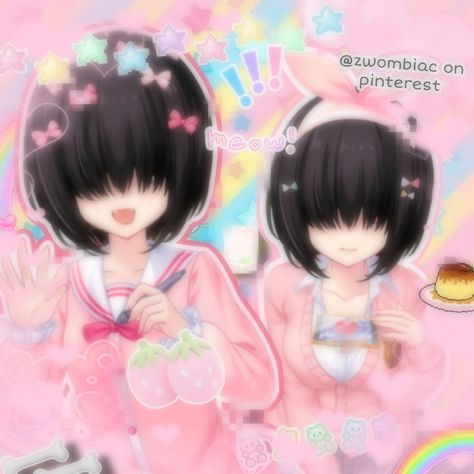 Otaku, Black Hair, Hair, Anime, Pink, Black, Kawaii