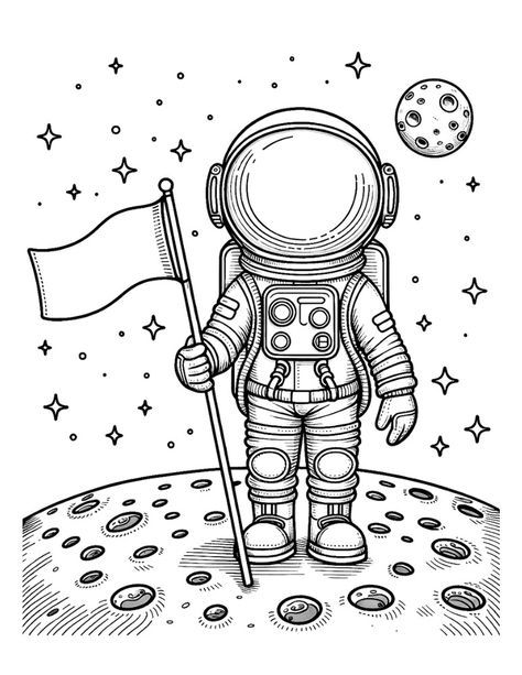 Free Astronaut Coloring Pages For Kids Astronaut Sketch, Astronaut Coloring, Science Drawing, Astronaut Drawing, Space Coloring Pages, Space Drawings, Human Settlement, Astronaut Art, Space Wallpaper