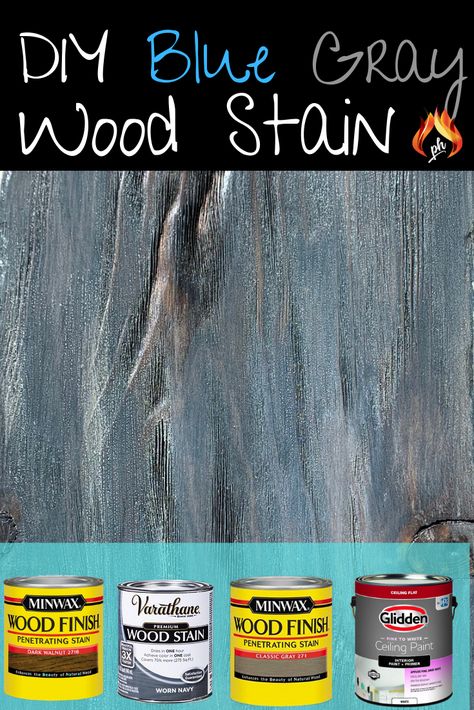 In this video I share how you can layer different wood stains to create an awesome rustic blue gray color for: shelves, tables, accent pieces etc. This color is the perfect blend to create a weathered textured barnwood appearance for your woodmaking projects. 😉  Step 1: Get a piece of level wood, cut, and distress it.  Check out these videos I made about finding a level and straight piece of wood and distressing your lumber at home!  See the whole video : https://youtu.be/Z04iyN6byc0 Navy Stained Wood, Blue Wood Stain Furniture, Blue Stained Wood Furniture, Layering Stains On Wood, Blue Stained Kitchen Cabinets, Blue Stained Wood, Different Wood Stains, Color Washed Wood, Blue Wood Stain