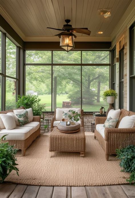 Porch Turned Into Sunroom, Small Screened Porch Ideas, Screened In Porch Decorating Ideas Cozy, Cottage Screened In Porch, 3 Season Porch Ideas Sunroom, Screen Room Decorating Ideas, 3 Season Porch Ideas, Small Screened Porch, All Season Porch