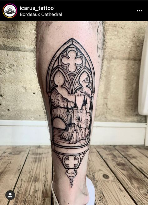 Gothic Mushroom Tattoo, Glass Window Tattoo, Stained Glass Window Tattoo, Lego Tattoo, Window Tattoo, Wizard Tattoo, Castle Tattoo, Healthy Bodies, Forearm Sleeve