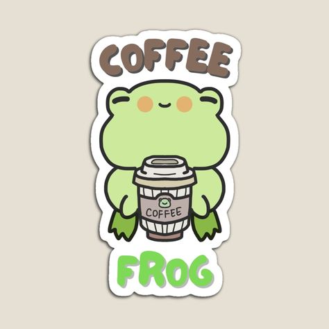 Frog Coffee Cozy Cute Handdrawn with Text by patrick10reyes | Redbubble Frog Jumping, Cute Frog, Cozy Cafe, Drinking Coffee, Coffee Cozy, Coffee Design, Fun Cup, Cute Frogs, Your Boyfriend