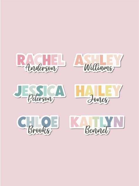 Personalize your belongings with our colorful, waterproof name stickers. Free shipping on orders over $50. #namestickers #customstickers . #Name_Label_Design #Name_Sticker_Design #School_Stickers_Labels #Kids_Name_Labels Name Stickers For School Books, Name Label Design, Name Sticker Design, Name Stickers For School, School Stickers Labels, School Name Labels, Kids Name Labels, Stickers Name, Personalised Stickers