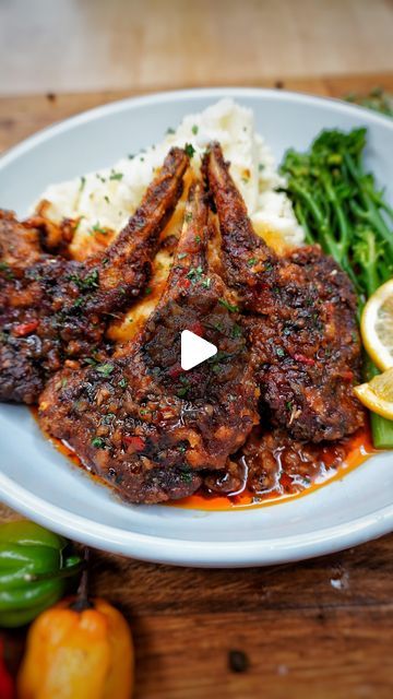 Kay on Instagram: "FALL OF THE BONE CAJUN LAMB CHOPS & BROCOLLINI IN A GARLIC BUTTER SAUCE 🧨🚀☄️🤯💣🥵🔥🤤🥰. Finger-licking slow braised Cajun lamb chops will have you smacking your lips!  Lamb chops marinated in the perfect spice mixture before grilling to perfection.  Then cooked down in stock till tender and juicy and then finished off in the most IRRESISTIBLE spicy cajun garlic butter sauce with Broccoli. SOOOOO DELICIOUS😋!! . . DM FOR MORE INFO TO GET MY DAILY RECIPES. . . #lambchops #chops #georgia #miami #california #lasvegas #atl #washington #newyork #philly #food #london #explore" Creamy Lamb Chops, Smothered Lamb Chops, Bone In Lamb Chop Recipes, Best Lamb Chop Recipes, Cajun Garlic Butter Sauce, Lollipop Lamb Chops, Lamb Cutlets Recipe, Grilled Lamb Chop Recipes, Lamb Shoulder Chops