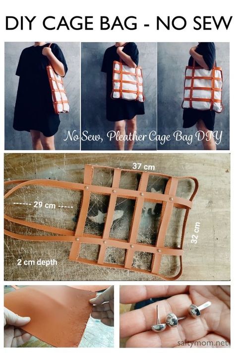 diy no sew faux leather cage bag by saltymom.net Cage Bag, Diy Bags No Sew, Leather Bag Tutorial, Diy Sy, Sacs Tote Bags, Diy Leather Bag, Diy Bags Purses, Diy Handbag, Diy Purse