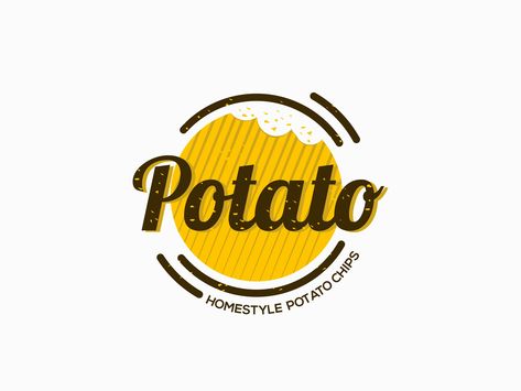 Snack Logo, Potato Snack, Module Design, Food Logo Design Inspiration, Logo Design Illustration, Potato Snacks, Illustration Template, Food Logo Design, Restaurant Logo