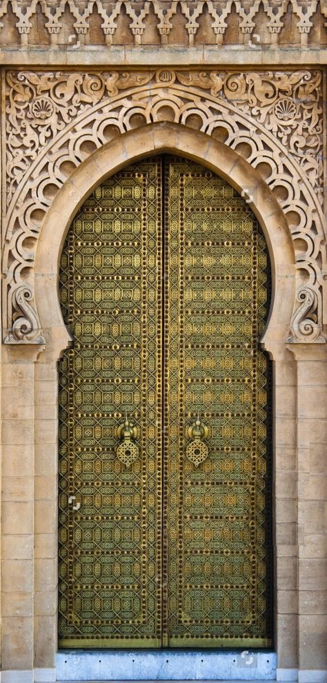 Door Wall Sticker royal Entrance to the Mosque in Rabat / | Etsy Pintu Masjid, Royal Entrance, Extraordinary Architecture, Resort Lobby, Arabian Culture, Moroccan Wallpaper, Sacral Architecture, Deur Sticker, Moroccan Door