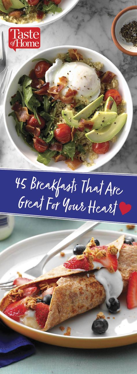 Heart Healthy Diet Recipes, Fast Healthy Breakfast, Heart Healthy Breakfast, Breakfast Bars Healthy, Meals To Cook, Healthy Breakfast On The Go, Healthy Egg Breakfast, Heart Healthy Eating, Smoothie Recipes Healthy Breakfast