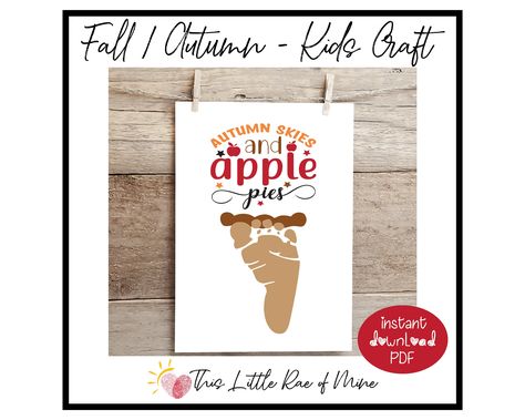 Harry Potter Footprint Art, November Crafts For Infants, Baby Fall Crafts, Baby Footprint Crafts, Project Printable, Apple Crafts, Footprint Craft, Document Frame, Baby Art Projects