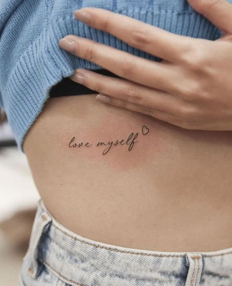 @tattoo.askme • Instagram photos and videos Love Yourself Tattoos For Women, Rib Tattoos For Women Quotes, Rib Tattoos Words, Spanish Tattoos, Inspiring Tattoos, Tiny Heart Tattoos, Love Yourself Tattoo, Rib Tattoos For Women, Health Tattoo